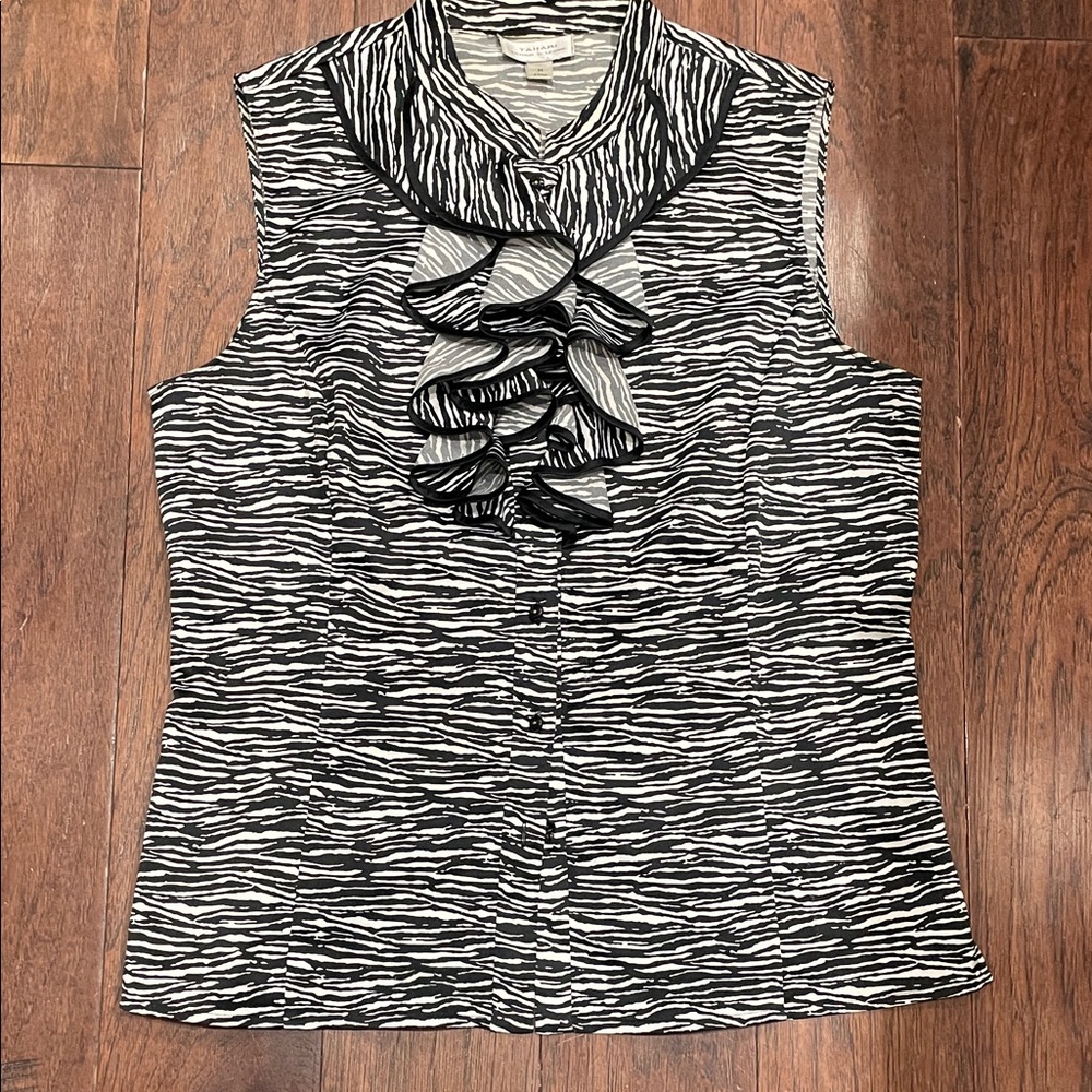 Tahari Zebra Print Sleeveless Top